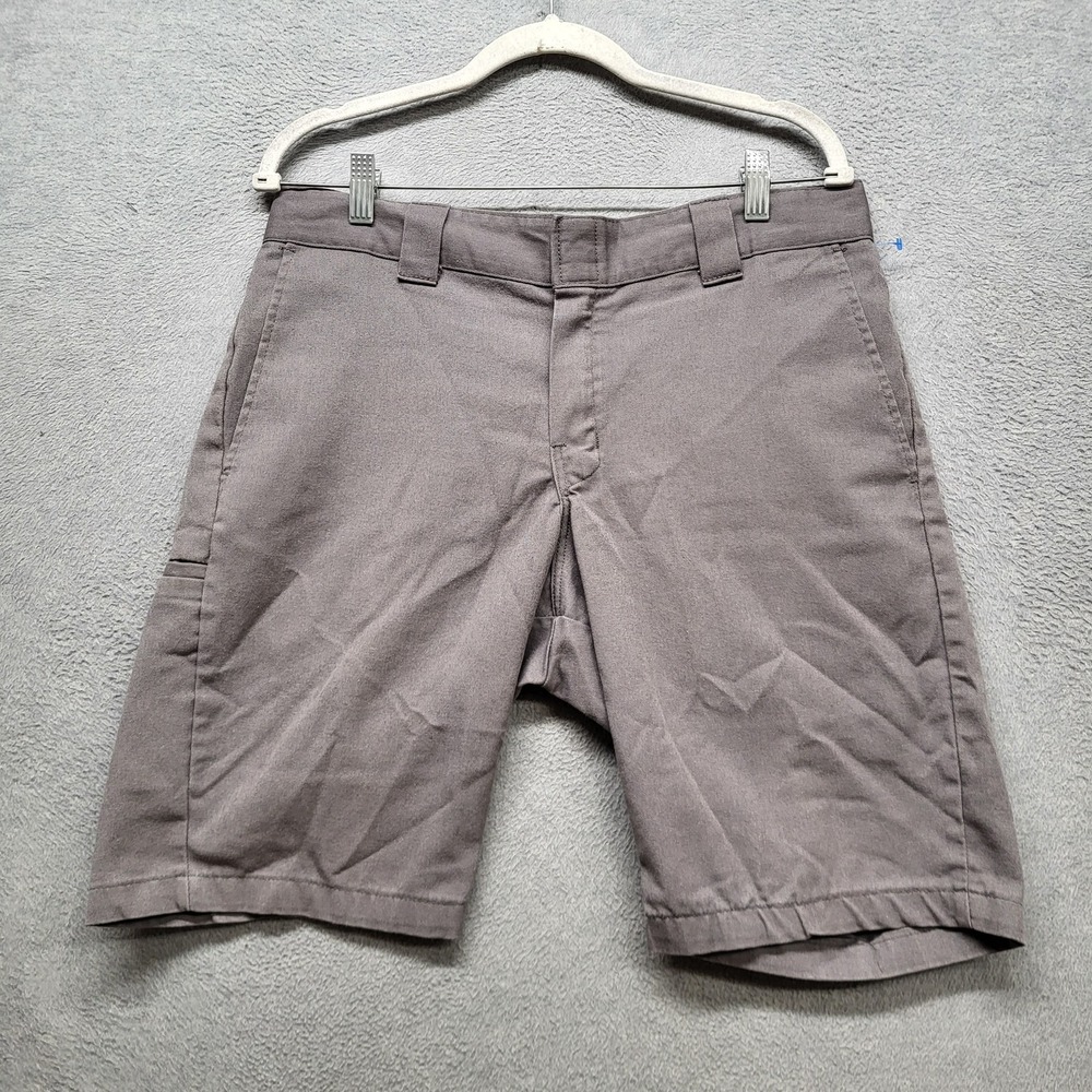 Dickies Men Shorts 32 Gray Chino Twill Flex Workwear 9" Inseam